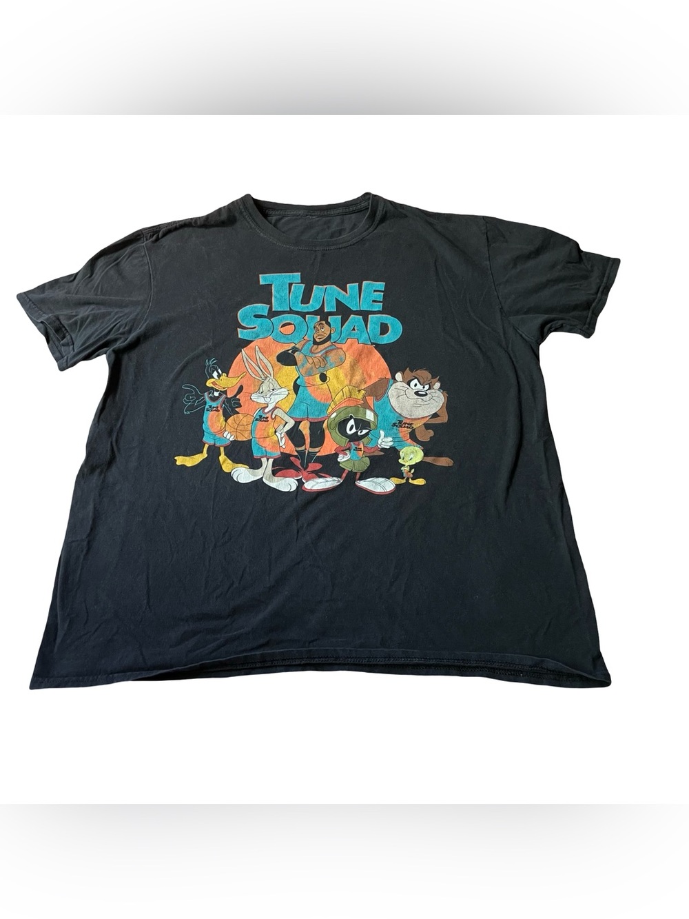 Space Jam Tune Squad Lebron James Tshirt Large Black Movie Cartoon Looney Tunes